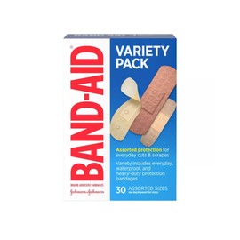 Johnson & Johnson Band-Aid Adhesive Bandages Variety Pack, Assorted Protection for Everyday Cuts & Scrapes, includes Everyday, Waterproof, and Heavy Duty, 30 Count (Pack of 2), Beige