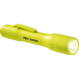 PELI 2315Z0 Compact Torch, Certified for ATEX Zone 0, Premium Torch, High Quality for Industrial, Craftsmen, Fire Brigade, Waterproof (IPX8), 115 Lumens, Colour: Bright Yellow