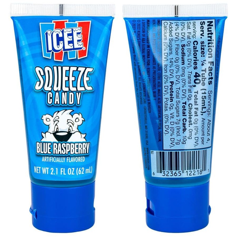 Ice Squeeze Liquid Candy Tubes, 2.1 Ounce (Pack of 3),