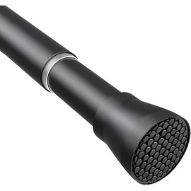 Tension Curtain Rod Black Tension Rod 28 To 48 Inch Spring Curtain Rod Non Slip Tension Rods 1pcs For Windows No Drilling Adjustable Tension Rods of Curtain Window Closet Kitchen Wardrobe