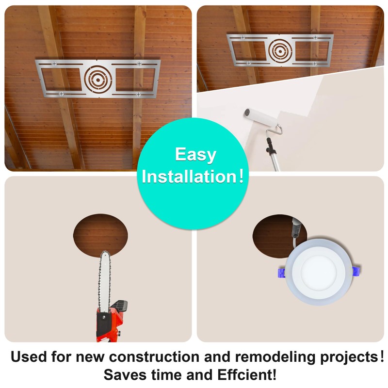 New Construction Mounting Plate, 3-4-6 Inch, LED Recessed Lighting Housing