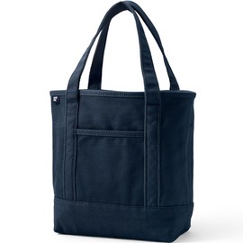 Lands' End Solid Open Top Canvas Tote Radiant Navy Large