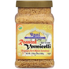 Rani Roasted Vermicelli (Roasted Wheat Noodles) 28oz (1.75lbs) 800g PET Jar ~ All Natural | Vegan | NON-GMO | Kosher | Indian Origin