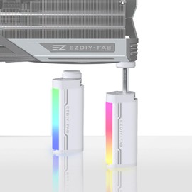 EZDIY-FAB GPU Mount, 5V 3PIN ARGB Graphics Card Holder, GPU Support Stand Adjustable Height, Aluminium Video Card Sag Holder, White