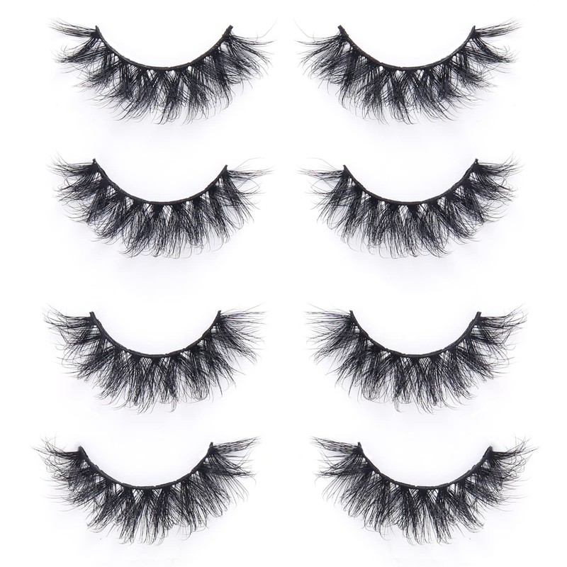 False Eyelashes, Fluffy 8D Faux Mink Lashes, Cat Eye, Wispy