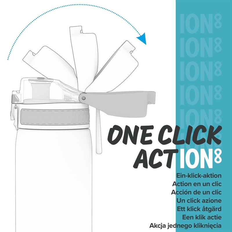 Ion8 Leak Proof Slim Water Bottle, Stainless Steel, 600ml (20oz),