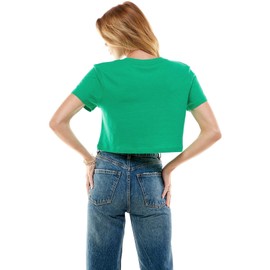 LUBERLIN St Patricks Day Saint Shirt Women Green Shamrock Lucky Tshirts Irish Festival Crop Cropped Tee Tops(Green 2 S)