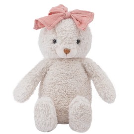 CUDDLE CORNER Bunny Stuffed Animal Soft Rabbit Cuddly Toy 10'' Long - Eared Plush Bunny with Pink Bow Plush Toys for Babies and Toddlers