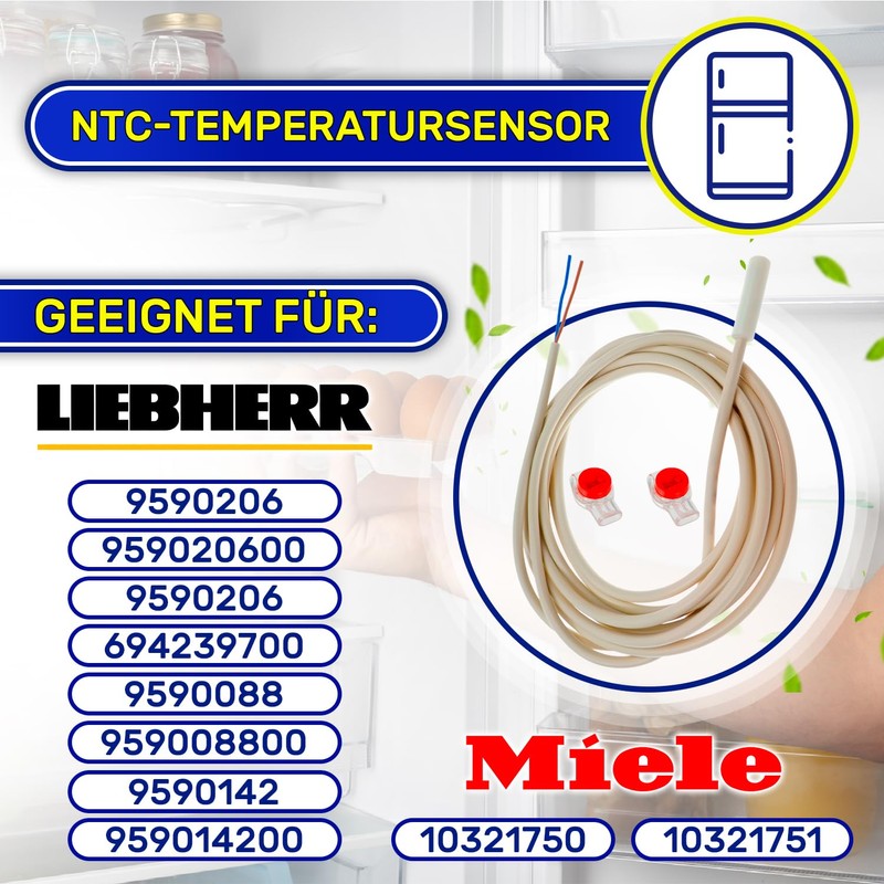 NTC temperature sensor for refrigerator, has the original code 959008800