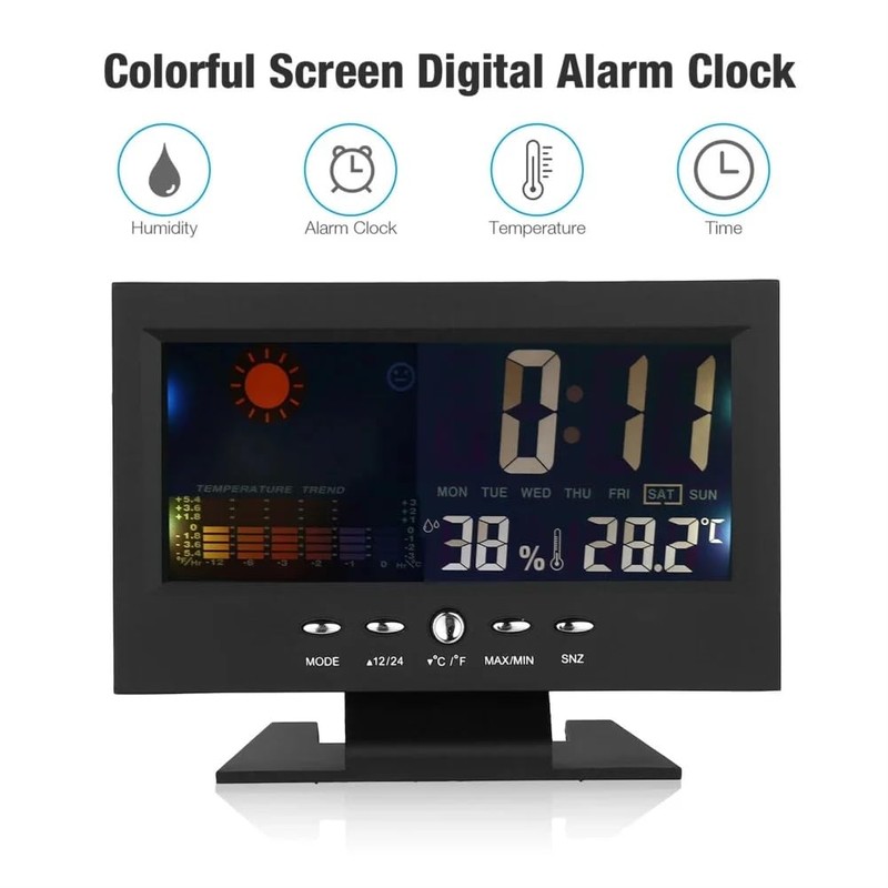 DUOBAGMA Digital LED Wall Clock, Multifunctional Electronic Clock, Living Room