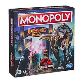 Monopoly: Jurassic Park Edition Board Game for Kids Ages 8 and Up, Includes T. Rex Token, Electronic Gate Plays SFX and Movie Theme
