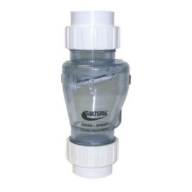 Valterra 200-CU20 PVC Swing/Spring Combination Check Valve, Clear, 2" Union
