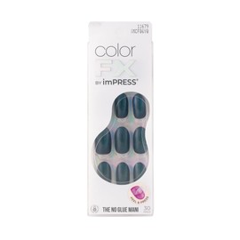 KISS imPRESS Color FX No Glue Mani 30 Pcs Press On Nails, Medium False Nails, Metallic Chrome & Cat Eye, Peel & Press, Hassle-Free Removal, Includes Manicure Stick, Prep Pad & File (Free Mind, Medium)