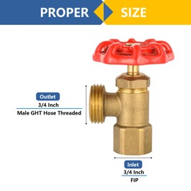 (Pack of 2) GUOFIS Boiler Drain Valve, 3/4 Inch FIP Inlet x 3/4 Inch MHT Outlet, For Draining and Maintenance in Boiler System,Multi-Turn(BOILER016-2Pack)