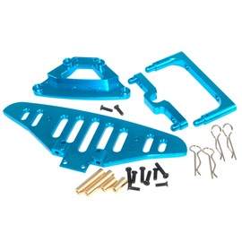 Front Bumper & Shell Pillar Fixation & Body Post Compatible with 1/14 MJX Hyper Go 14301 Upgrade 14302 14303 Rc Car Aluminum Alloy Part(Blue)