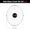 Oval Glass Lid for 7-Quart Black Replacement for Rival SCV700SS,