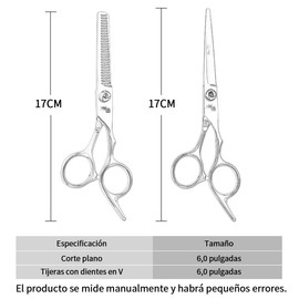 Tijeras para cortar cabello，6.7" Tijeras Barbero，8Pzs Kit para Cortar Cabello，Tijeras para Cortar Cabello Profesional，Tijeras de Peluquería de Acero Inoxidable con Clip y Organizador de Almacenamiento