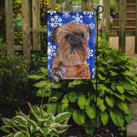Caroline's Treasures SC9600GF Brussels Griffon Winter Snowflakes Garden Flag Mailbox Flag Decorative Yard Flag Banner Outside Patio Artwork Yard Flower Beds, Garden Size, Multicolor
