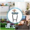 RELAX4LIFE Side Table Outdoor Mosaic Round 14 Inch W/Glass Table