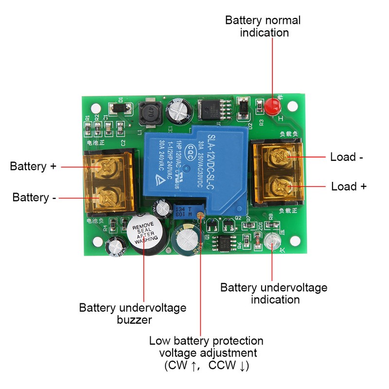 12V 24V 36V 48V Low Battery Protection Board Anti Overdischarge