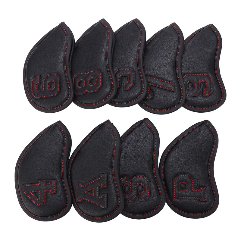 Golf IronCovers, 9Pcs PU and Plush Golf Club IronCovers Waterproof