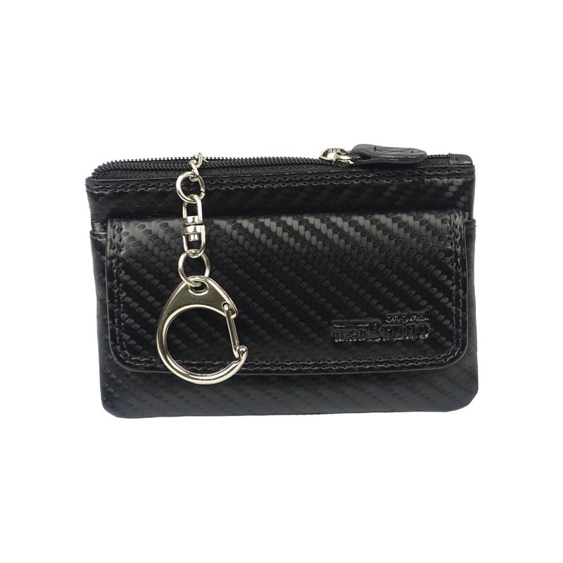Deluxe Key Bag, Carbon leather, black