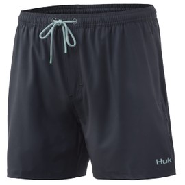 HUK mens Volley 5.5" Short | Elastic Waist Quick-Dry Swim Shorts, Volcanic Ash, XX-Large