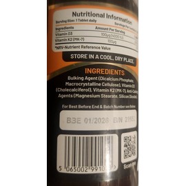 Prowise Ultra K with Advanced K2 Complex (MK-7)  180Tabs MK-4 Menaquinone-7 and Vit D3
