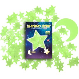 Glow in The Dark Stars,Stars Stickers for Ceiling,Adhesive 200 Pcs 3D Glowing Stars and Moon for Wall Decoration for Kids Babys Bedroom Rooms,Starry Sky. ¡­
