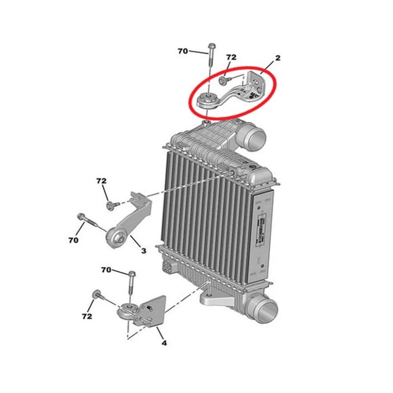 Intercooler Radiator Bracket Upper Holder for Peugeot Partner 9803779180