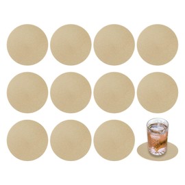 sourcing map Round Faux Leather Coasters 4 Inch,12 Pcs Non-Slip Washable Cup Coasters for Coffee Tabletop Protection,Drink Coasters Suit for Home Office Bar Decor Decor,Gold