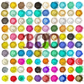 BALTIC DAY - Mica Powder, 100 x 5g Jars of Mica Powder for Epoxy Resin Set - Epoxy Resin Color Pigment Powder - Pigments for Soap Making, Slime, Nails