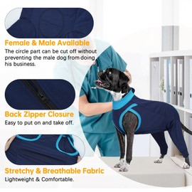 LelePet Dog Recovery Suit for Rear Legs to Stop Licking Hind Legs Abdomen Wounds, Dog Onesie for Surgery Female Male,Dog Pants to Prevent Licking for Small to Large Dogs, Cone Alternative (XS-3XL)
