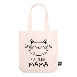 Happy Words Cotton Bag - Fabric Bag with Print - Fabric Bag - 100% Cotton Bag - Colourful Bags - Shopping Bags - Fashionable Shopping Bag - Cotton Bag 40.5 x 41 x 8.5 cm, cats mom