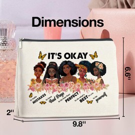 UPNEGE Inspirational Black Women Gifts Makeup Bag, Motivational Gifts for Black Women Girl African American, Zipper Makeup Pouch