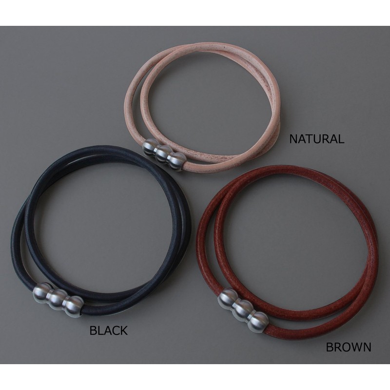 [Elg] Real Leather Necklace (CRAFT) Black EGLN101 M (49 cm)