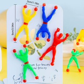 Pack of 10 Window Walkers Crawlers Men Window Crawlers Men Window Climber Toy Multicoloured Sticky Wall Climber Rolling Men for Children Party