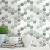 RoomMates TIL4278FLT StickTiles White and Gray Hexagons Peel and Stick