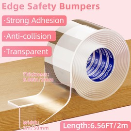 ZOMPAGO Clear Soft Corner Protectors for Furniture Strip,Sharp Edge & Table Bumper,Window Edge,Wall Protector,Soft Corner Guards Safe for Proof,Table Corner Protectors in Family, 2in x 6.56FT
