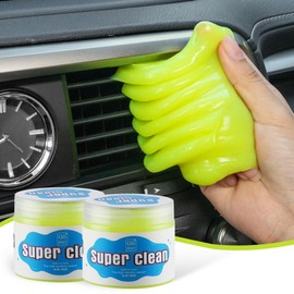 JUSTTOP 2 Packs Car Cleaning Gel Detailing Putty,Automotive Interior Cleaning Slime,Car Vent Cleaning Kit for Car and Keyboard,Putty Cleaning Car Accessories Yellow