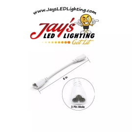 Jays LED Lighting 3FT, 6FT, 10FT Jumper/Connect - Double End Male Male 3 Pin Connector