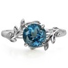 LUO Round Shaped 1.68 CT London Blue Topaz Ring Branch