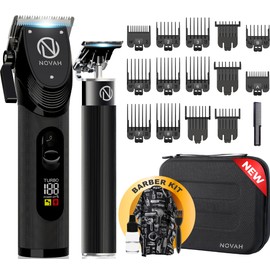 Novah Professional Hair Clippers for Men, Professional Barber Clippers and Trimmer Set, Mens Cordless Clipper, Fade Haircut Kit, Electric Hair Cut Machines