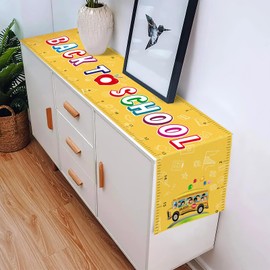 Back to School Table Runner, Ruler Table Runner Back to School Decorations for The Home, Back to School Table Cloth for Classroom Party Decor Size 13’’X72’’ (Ruler Shape)