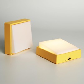 WEILAILUX 2 Pack Wireless Dimmable Novelty Night Light, Magnetic Portable Battery Operated Wall Sconce Rechargeable, Toggle Design, for Bedroom, Nursery, Bathroom, Hallway, Kitchen (Goose Yellow-2)