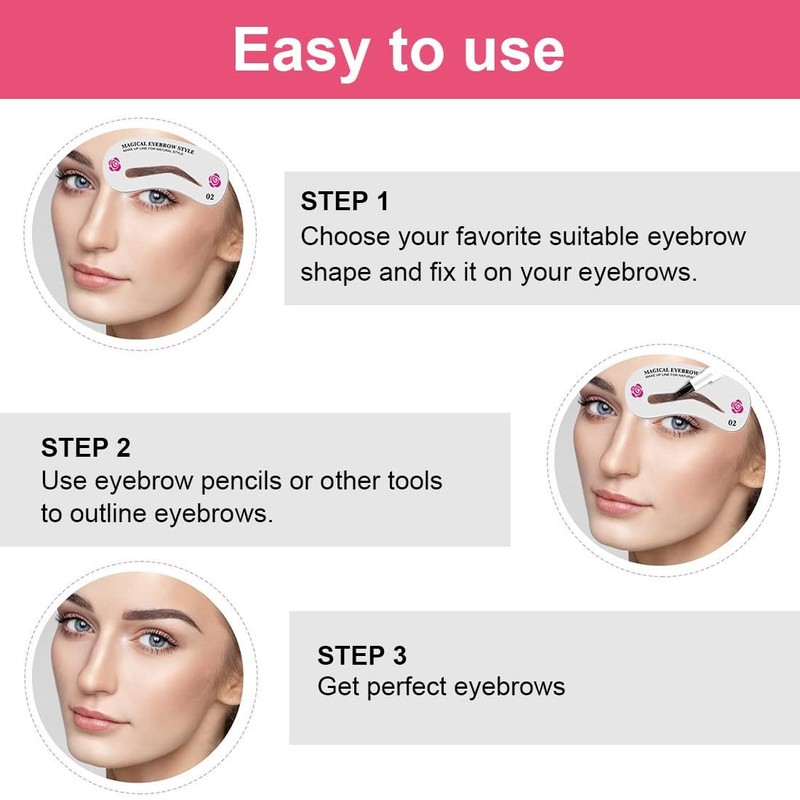 Pack of 24 Eyebrow Shaping Stencils Reusable Eyebrow Grooming Stencil