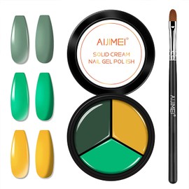 Aijimei 3in1 Nail Polish Cream Gel for Home Salon - 0.5oz/15ml. Solid Gel Nail Polish (A11)