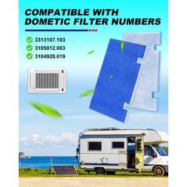 AutoEC MERV 6 Rated RV AC Filter Replacements Compatible with Dometic 3313107.103 & 3105012.003 & 3104928.019, RV Air Conditioner Filters 14"X7.5" RV Air Filters, Excellent Air Permeability 2PACK