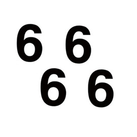 Merriway BH04434 Vinyl Stick on Wheelie Bin Box Crate Numbers, 50 mm (2 Inch) Number 6 - Black, Pack of 4