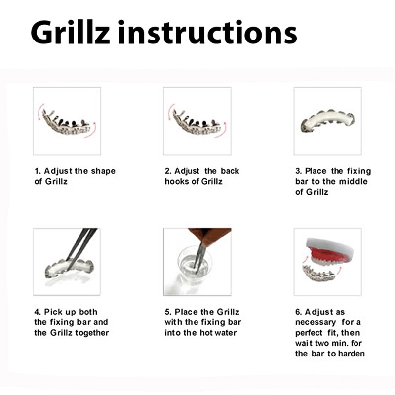 Metaltree98® Double Cap Silver Plated Grillz Plain Canine Two Teeth